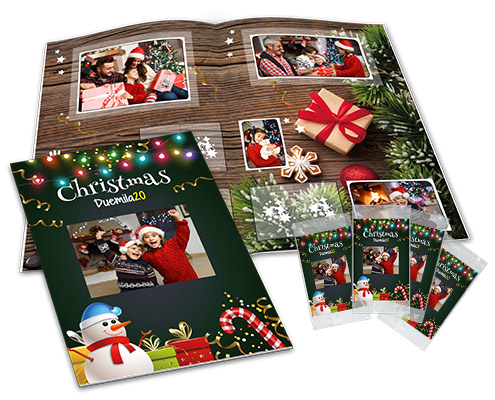 Regalo de Navidad personalizado y divertido, álbum de cromos abierto con sobres